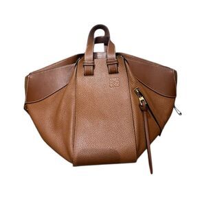 LOEWE 2 Tone Brown Pebbled Leather 2way Convertible Hammock Bag Auth Mini